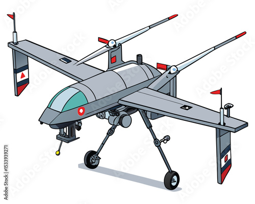 military drone illustration for aviation enthusiasts and model aircraft collectors alike