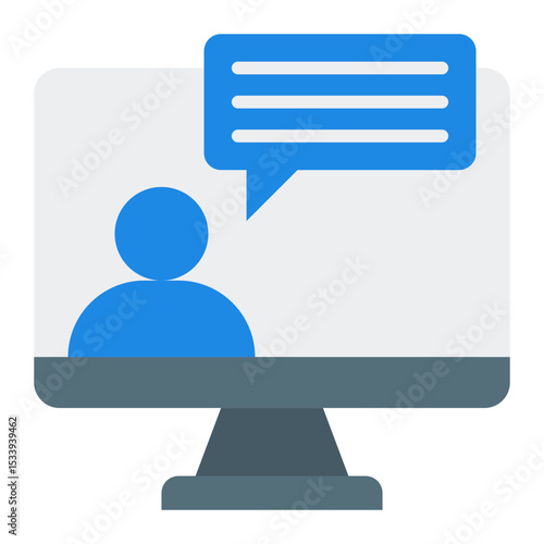 Video conference icon. Group meeting. Digital work and remote team communication