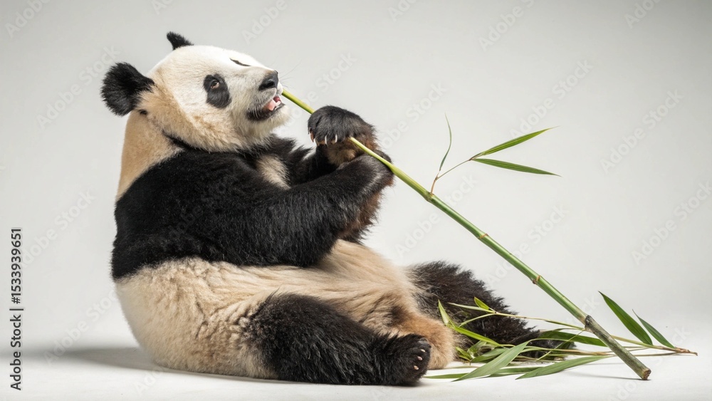 Naklejka premium Giant Panda Bear on studio background