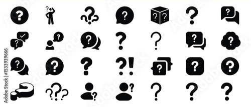 Black Question Mark Icons Set F A Q Symbols question marks