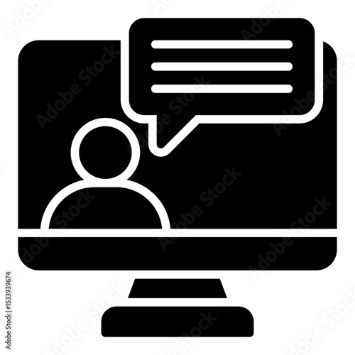 Video conference icon. Group meeting. Digital work and remote team communication
