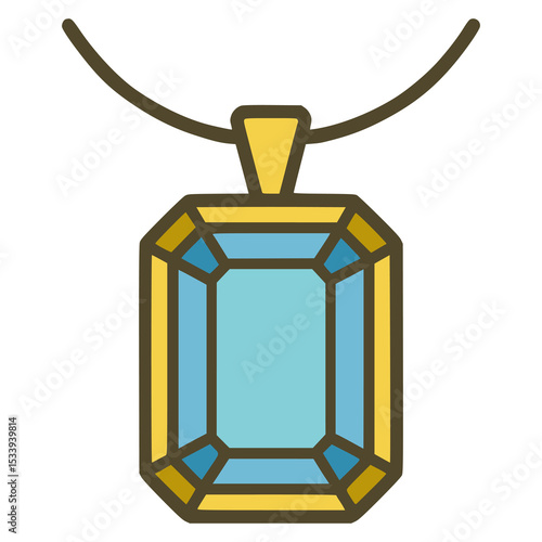 luxury aquamarine jewel flat color vector illustration template design