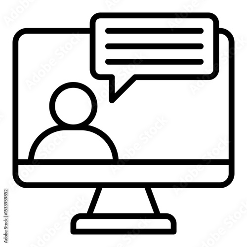 Video conference icon. Group meeting. Digital work and remote team communication