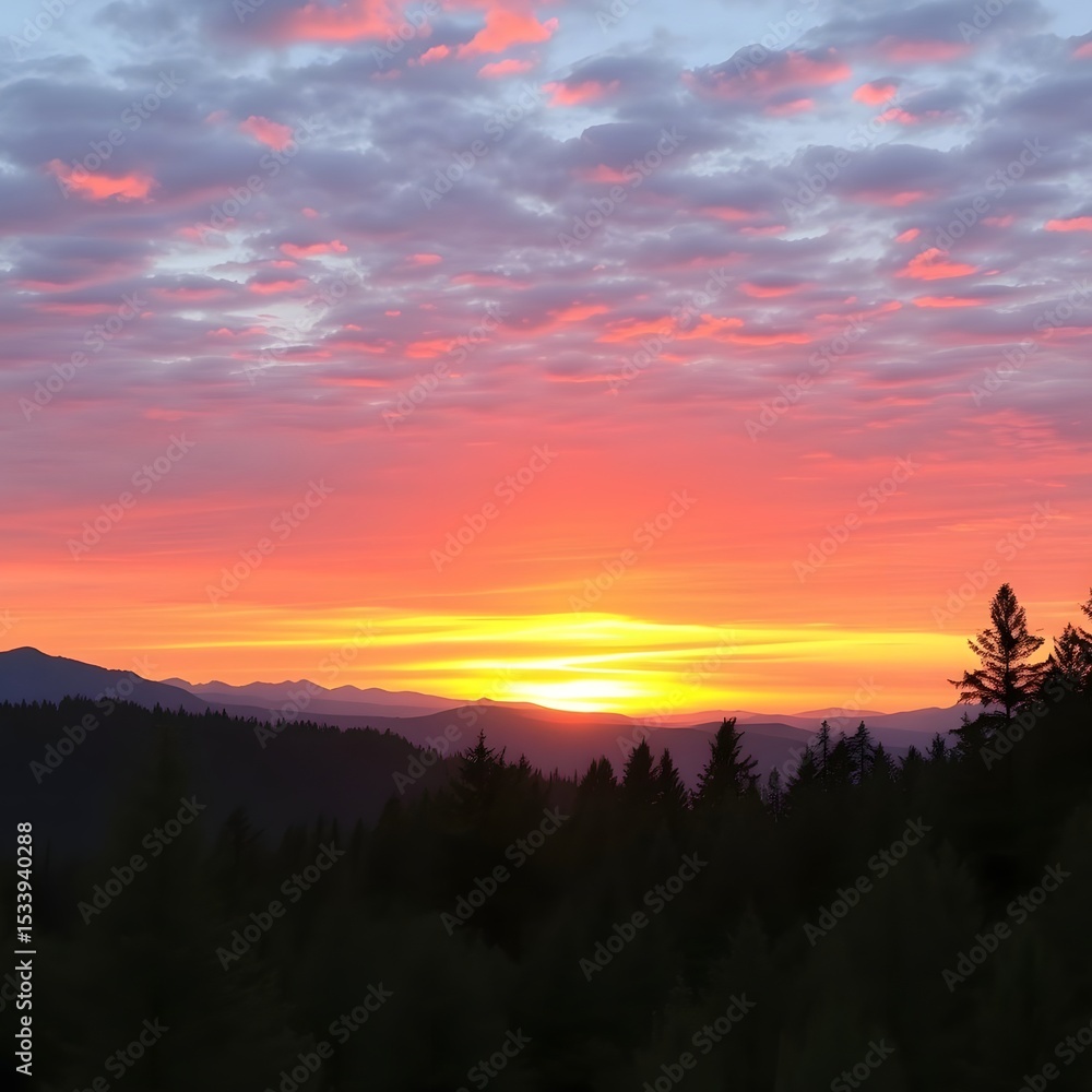 Fototapeta premium sunset over the mountains