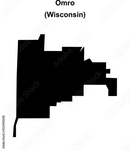 Omro (Wisconsin) blank outline map