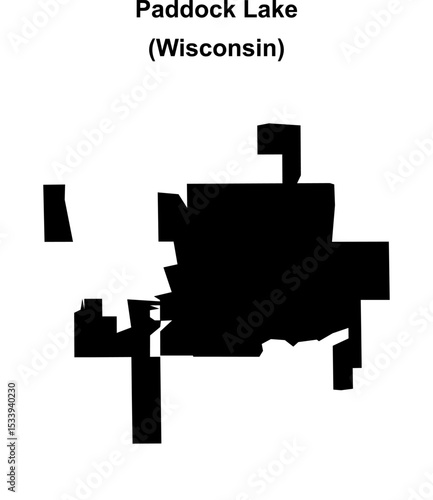 Paddock Lake (Wisconsin) blank outline map