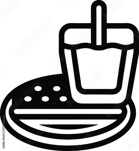 Brunch Icon Outline Vector Illustration