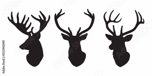 Silhouette deer head vector graphic illustration for hunting and wildlife design projects and decoration