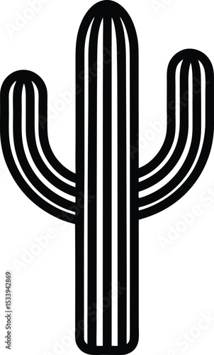 Cactus Icon Outline Vector Illustration