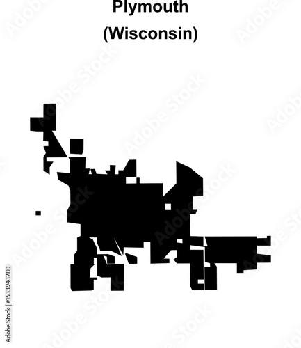 Plymouth (Wisconsin) blank outline map