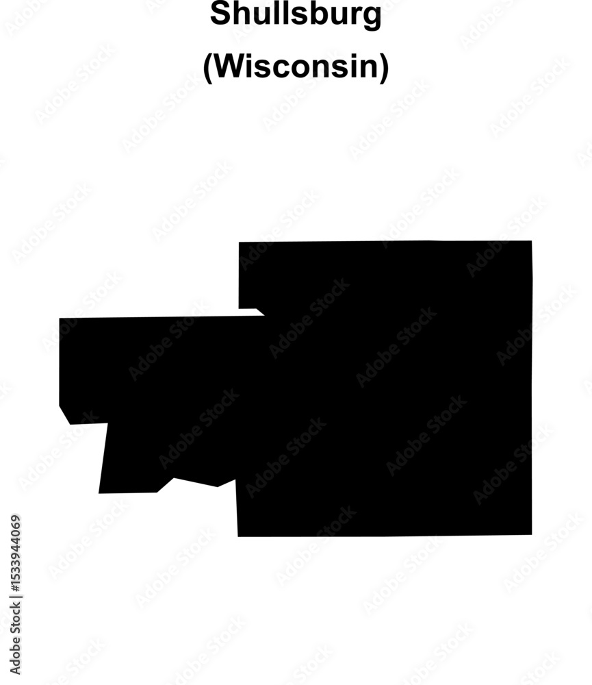 Fototapeta premium Shullsburg (Wisconsin) blank outline map