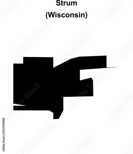 Strum (Wisconsin) blank outline map