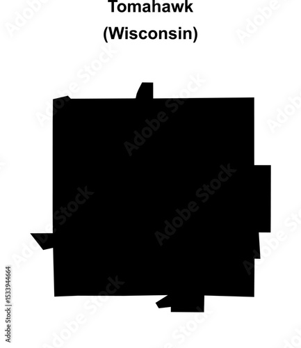 Tomahawk (Wisconsin) blank outline map