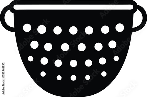 Colander Icon Outline Vector Illustration