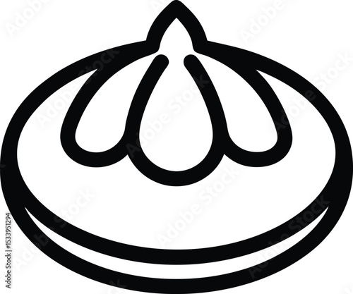 Dumpling Icon Outline Vector Illustration