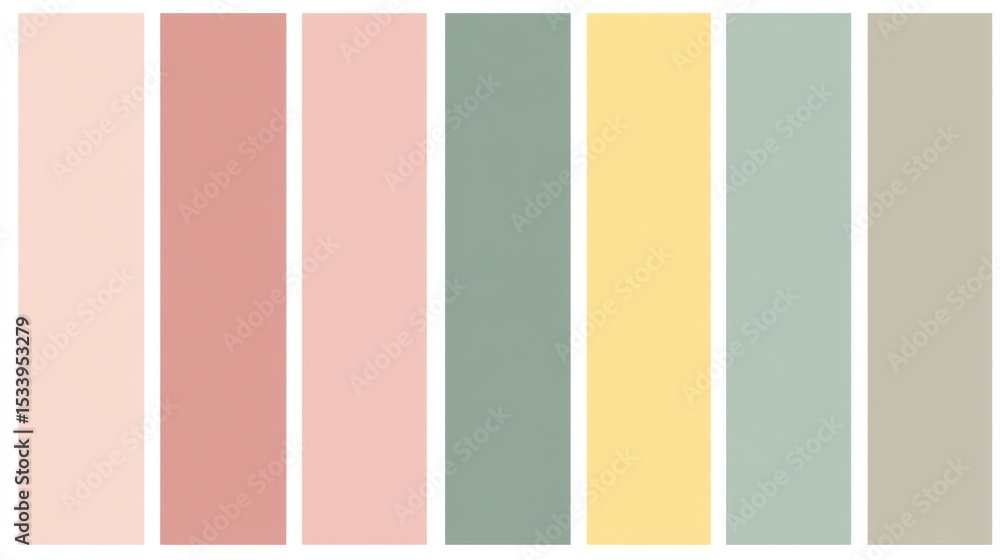 Fototapeta premium An arrangement of vertical color blocks showcase a soft pastel palette in an abstract style.