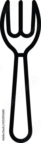 Fork Icon Outline Vector Illustration