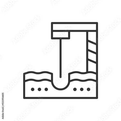 Mining Industry Icon - Soil Ground Drill Icon