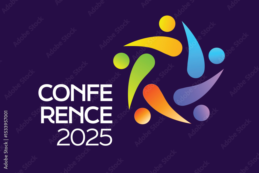 Fototapeta premium Modern Abstract Colorful Conference Logo Template for Your Event or Conference.