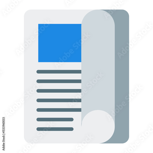 Magazine icon. Printed publication. Editorial design and print media