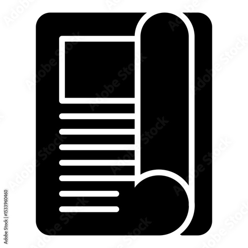 Magazine icon. Printed publication. Editorial design and print media