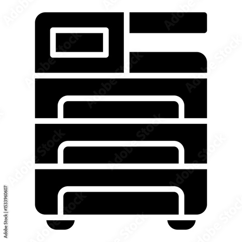 Printer icon. Office equipment. Paper output and print machine