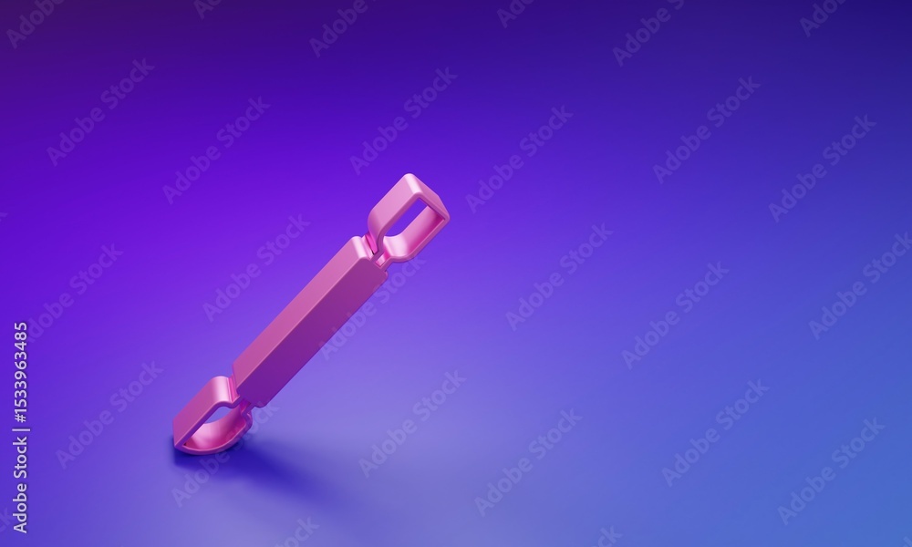 Pink Cuticle pusher icon isolated on purple-blue background. Tool for manicure. Minimalism concept. 3D render illustration Pink Cuticle pusher icon isolated on purple-blue background. Tool for manicure. Minimalism concept. 3D render illustration