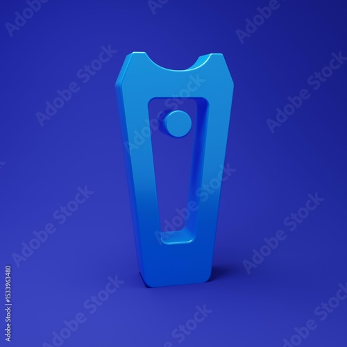Wallpaper Mural Blue Nail cutter icon isolated on blue background. Nail clipper. Minimalism concept. 3D render illustration Torontodigital.ca