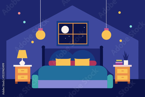 Serene Nighttime Bedroom Peaceful Sleep Sanctuary Design