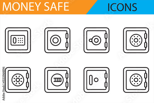 Money Safe Icons for Banking, Vaults, and Financial Protection