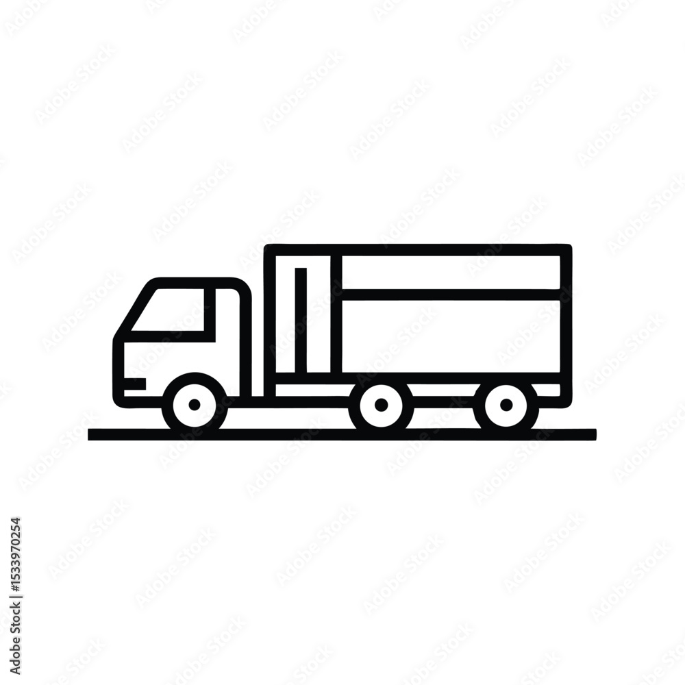 Logistics and Transportation A Line Icon of a Cargo Truck for Delivery Services Logistics and Transportation A Line Icon of a Cargo Truck for Delivery Services