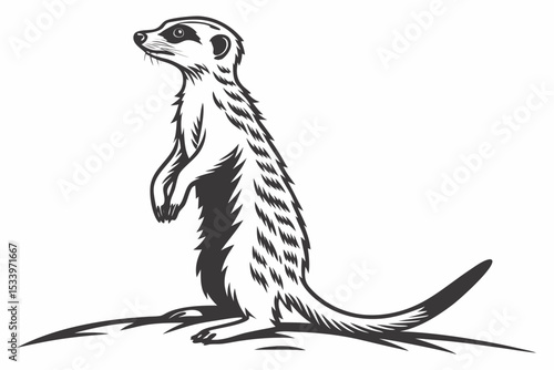 Papier peint meerkat sihouette black vector