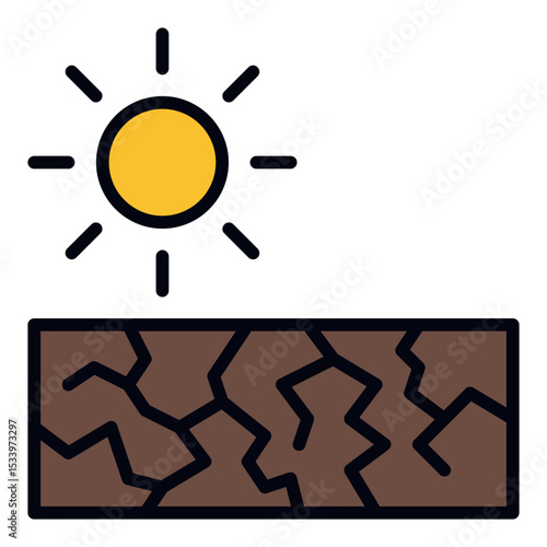 Drought icon. Dry land. Water crisis and climate issue