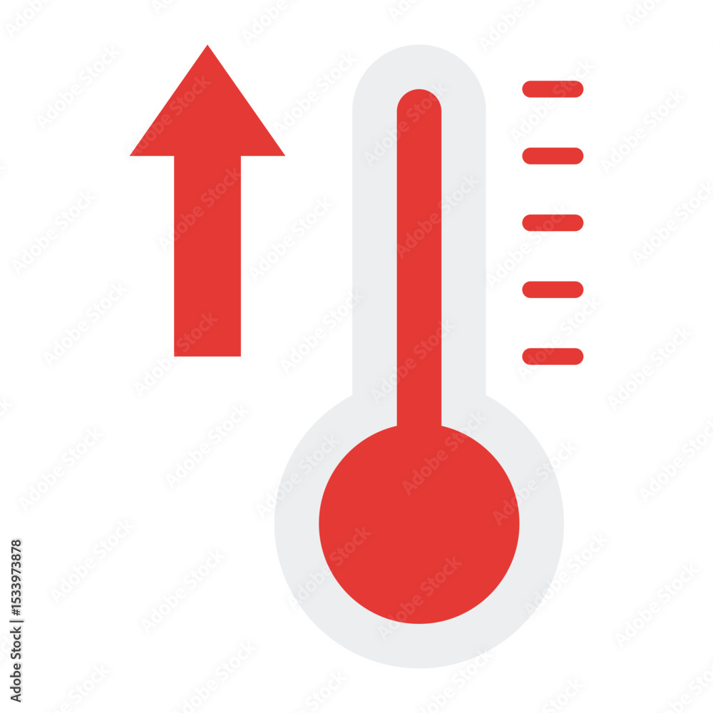 Rising temperature icon. Global warming. Heat increase and climate change Rising temperature icon. Global warming. Heat increase and climate change