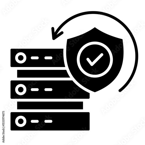 Protected Server  Icon Element For Design	