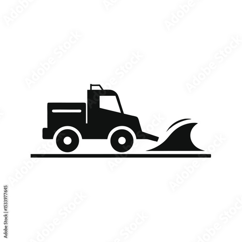 Snow Plow Truck Icon Winter Road Clearing Vehicle Graphic