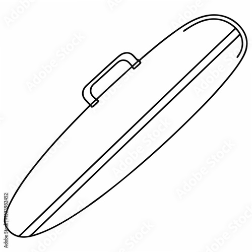 Longboard Surfboard Bag Outline Illustration on White Background longboard bag surf bag 1