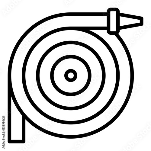 Water hose icon. Car wash tool. Hose sprayer and rinse equipment