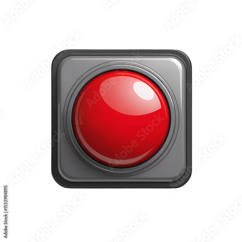 Free Download Red Button Icon with Transparent Background, Sleek Design - GFXLoad