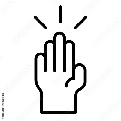 Hand up icon. Student participation symbol. Raise hand in classroom