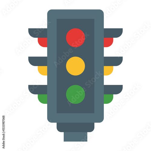 Traffic lights icon. Road signal light. Street control and direction