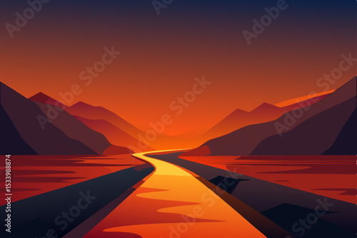 sunset over the mountains