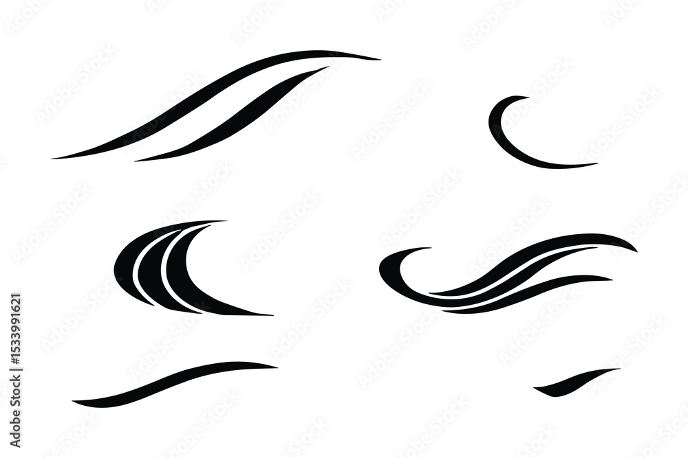 Obraz premium Abstract vector wave line art illustration decorative design elements