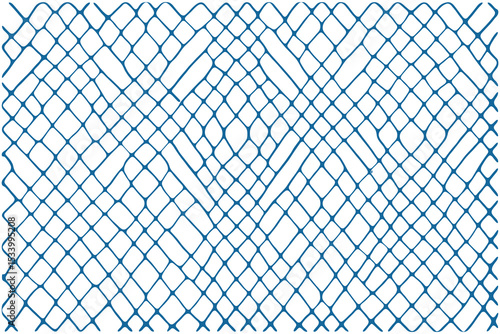 Modern fishnet pattern vector illustration in blue and white.
