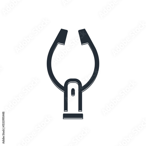 Black Meat tongs icon isolated on white background. BBQ tongs sign. Barbecue and grill tool. Vector