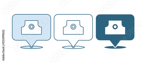 Blue Spray can nozzle cap icon isolated on white background. Vector