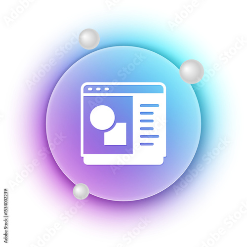White 3D printer software icon isolated on white background. 3d printing. Blue and purple gradient circle background. Vector