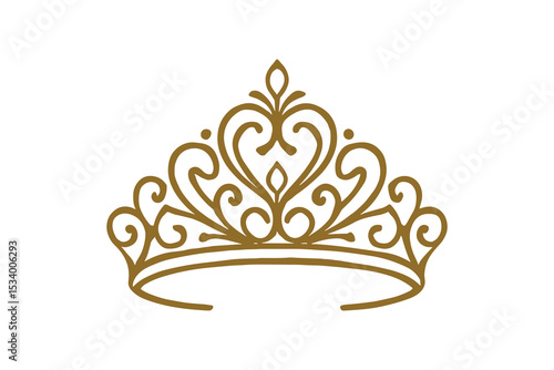 A golden tiara vector, perfect for royalty or design projects