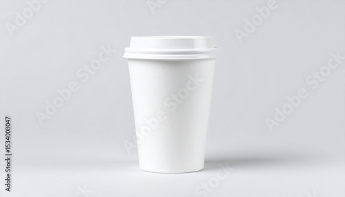 Wallpaper Mural Blank White Disposable Coffee Cup Mockup Perfect for Branding and Design Torontodigital.ca