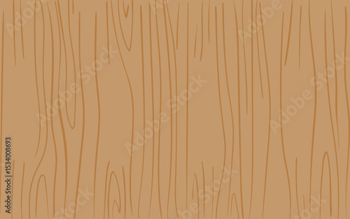 A warm, seamless cartoon wood texture features distinct vertical grain lines in a light brown hue. This flat vector illustration creates an inviting natural background, ideal for digital art, web desi
